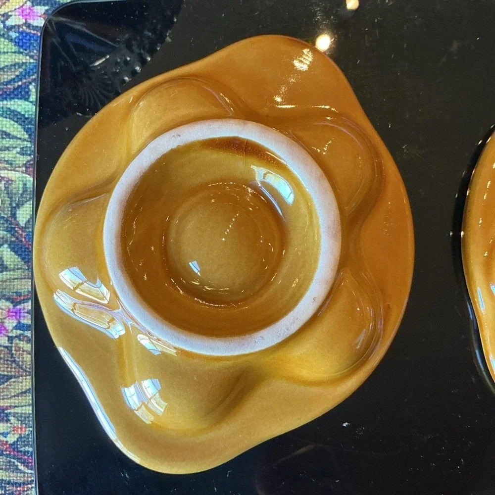 Vintage MCM Emile Henry Escargot Baking Dishes French Set of 2